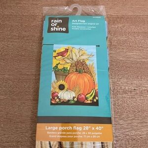 FALL AUTUMN THEME Flag Rain or Shine Large Porch Original Art Flags  28x40" NEW